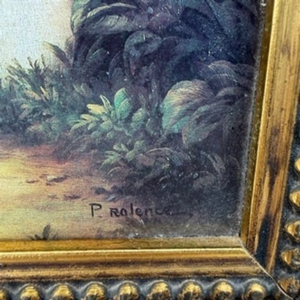 Cedar Creek Collection Rabbit Painting P. Rolence Ornate Gold Frame 16x14 - Picture 3 of 8